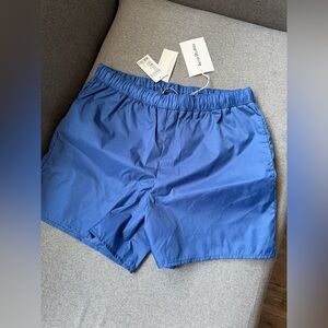 ACNE STUDIOS Warrick Nylon Swim Trunks Slim Fit Mid Length Blue Lined Large NWT